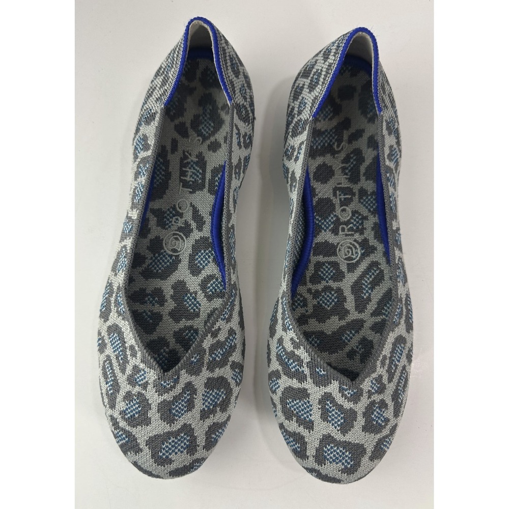 Rothy's Round Toe The Flat Ballet Slip On Knit Shoes Leopard Animal Print Sz 8.5 - Picture 15 of 15